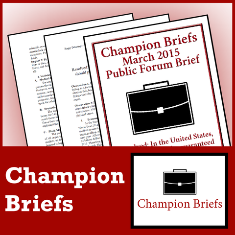 Champion Briefs Septeber/October 2018 LD File - SpeechGeek Market