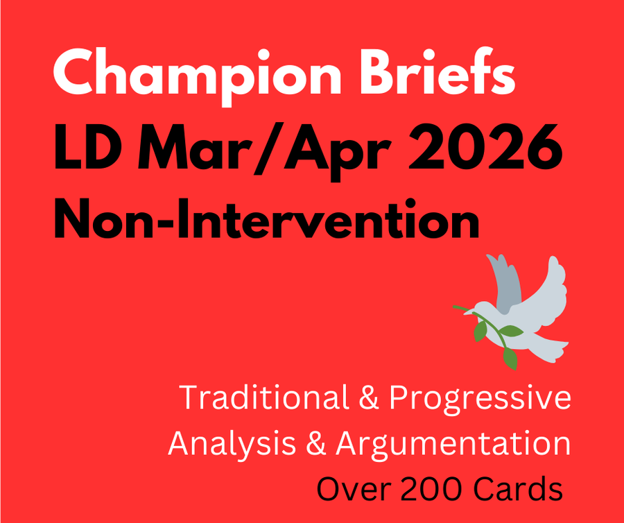 Champion Briefs March / April 2026 LD File: U.S. Military Non-Intervention - SpeechGeek Market