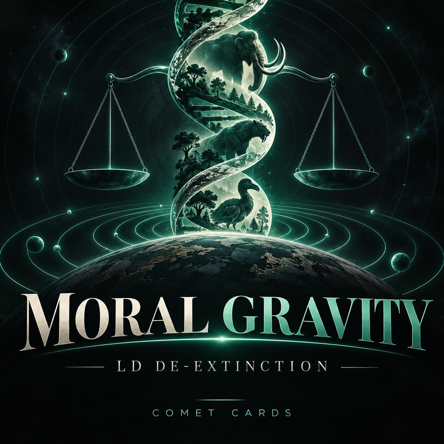 COMET CARDS: MORAL GRAVITY — DE-EXTINCTION — LD NOVEMBER/DECEMBER 2026 TOPIC FILE