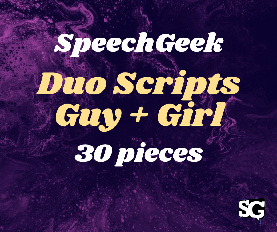 SpeechGeek - Duo scenes for one male & one female | 30 interpretation pieces and theater scripts