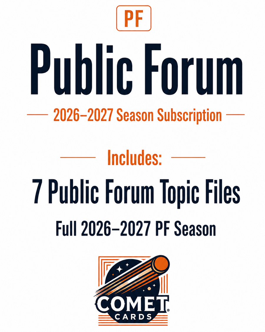 2026–2027 COMET CARDS PUBLIC FORUM SEASON SUBSCRIPTION
