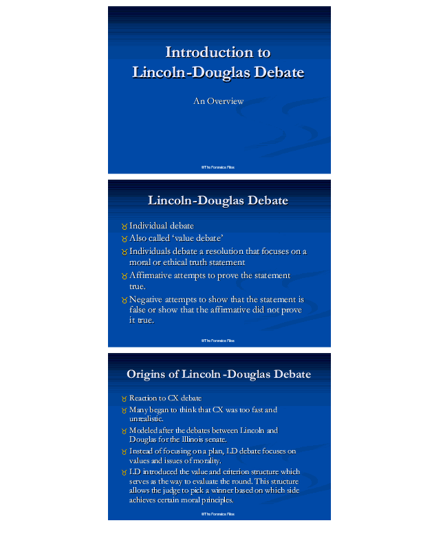 LD Powerpoint Lecture from The Forensics Files - SpeechGeek Market