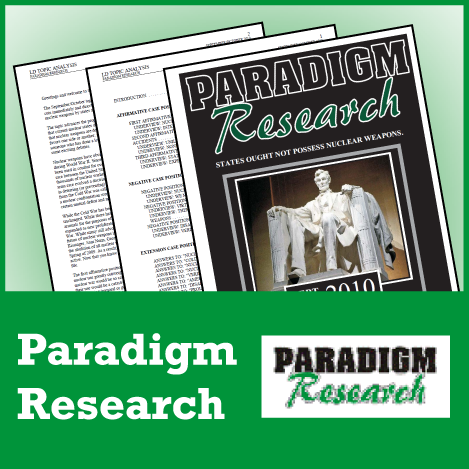 Paradigm Research Policy File: Paradigm Counterplans - SpeechGeek Market